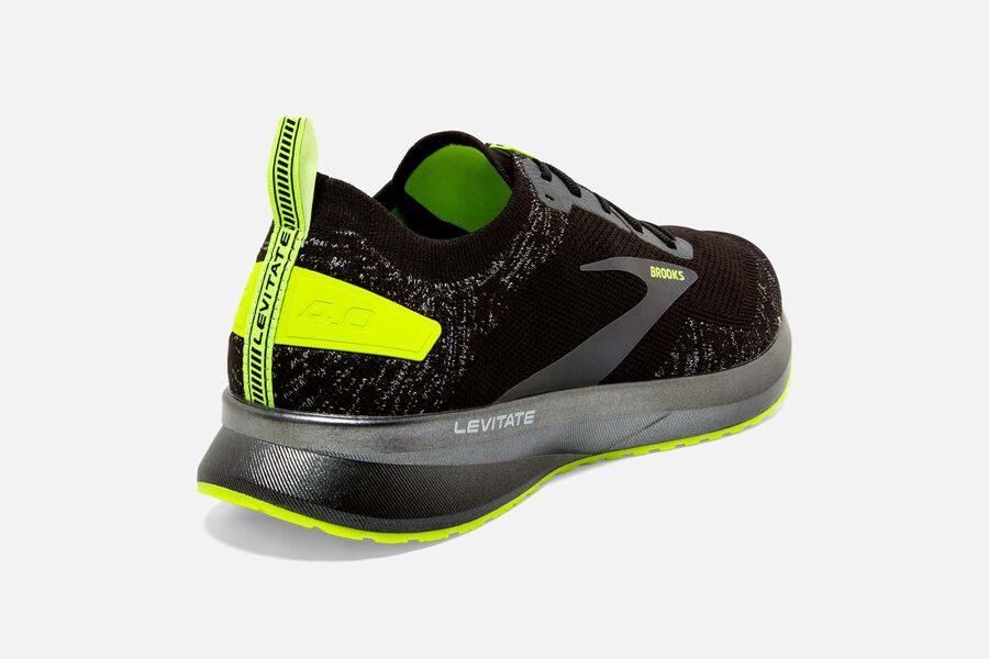 Brooks Running Shoes - Levitate 4 Road Womens - Black/Green - EKD-730421